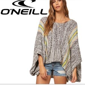 O'Neill Boho Women's BeachBums Top Poncho Sweater V neckline Slouchy Size XS/S